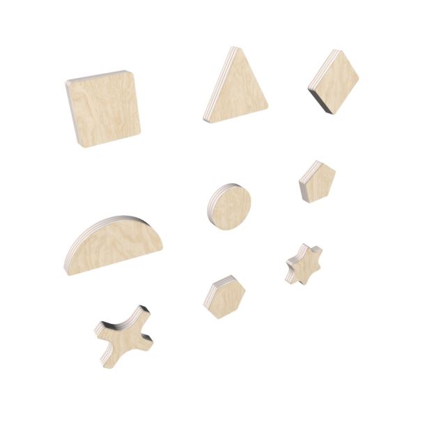 Dřevěné kostičky pro kostku montessori XXL 9ks/bal