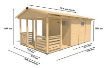 Zahradní altán Herold A3355 C s terasovou podlahou (9,6 + 6,3 m2) (2)
