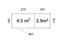 Zahradní domek s dřevníkem Leif 4,5 + 2,9  m2 (6)