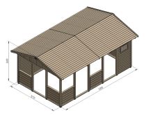 Zahradní Altán  HEROLD A3355 AX Plus s plnou boční stěnou 16,6 m2  (bez podlahy) (5)