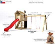 Dětské hřiště Monkey´s Home Malý pirát RED se skluzavkou (7)