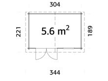 Zahradní domek EKO-LINE Latina 5,6 m2 (2)