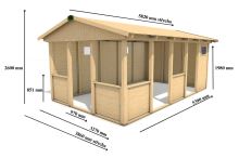 Zahradní Altán  HEROLD A3355 AX Plus s plnou boční stěnou 16,6 m2  (bez podlahy) (3)