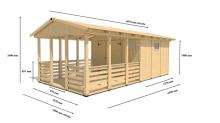 Zahradní altán Herold A3366 C s terasovou podlahou (10,7 + 10,4 m2) (2)