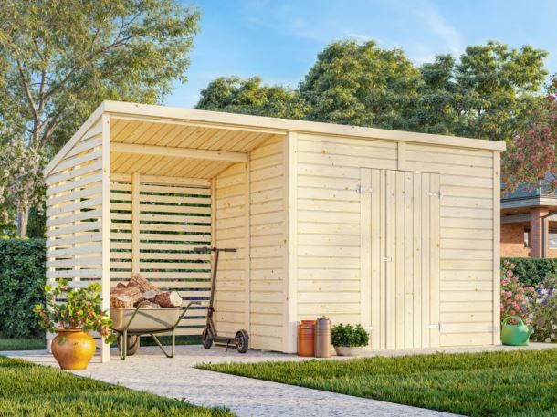 Zahradní domek s dřevníkem Leif 4,5 + 2,9  m2