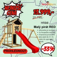 Dětské hřiště Monkey´s Home Malý pirát RED se skluzavkou Dětské hřiště Monkey´s Home Malý pirát RED se skluzavkou