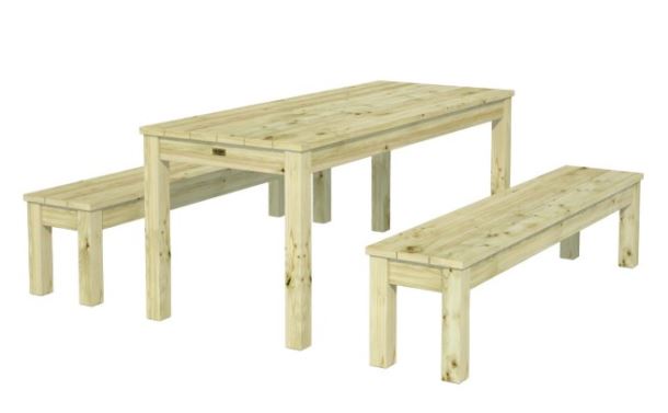 Dřevěný zahradní stůl s lavicemi PALMAKO SANNE 18 - zelená  impregnace