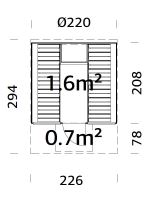Barelová sauna Anita 1,6 + 0,7 m2 (bez kamen) - prosklenná (4)