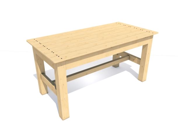 Dřevěný stůl  Zuzana 160 x 79, 5x 79 cm -  bez impregnace