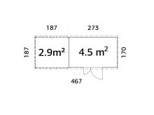 Zahradní domek s dřevníkem Leif 4,5 + 2,9  m2 (5)