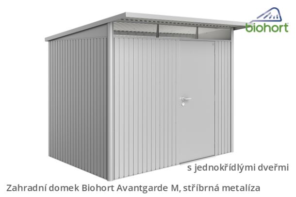 Biohort Zahradní domek AVANTGARDE A8, stříbrná metalíza