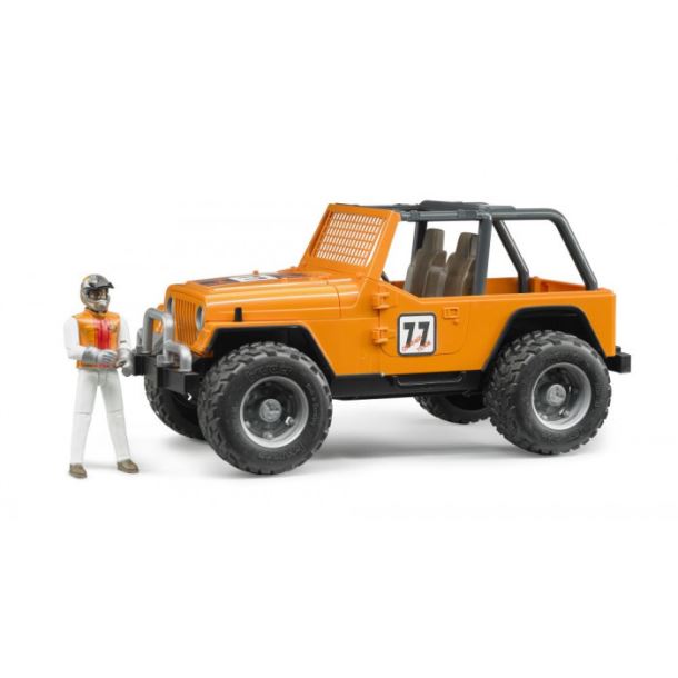 BRUDER-Závodní Jeep Cross Country oranžový s figurkou