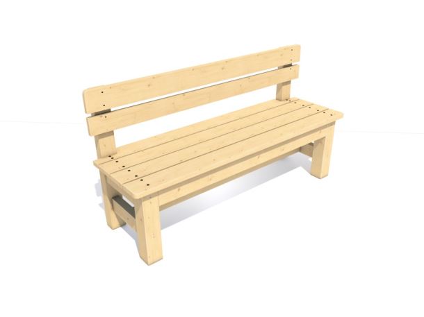 Dřevěná lavice Zuzana 120 x 53,5 x 88 cm -  s impregnací