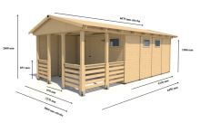 Zahradní altán Herold A3366 DX Plus s boční stěnou (14,1  + 7 m2) (3)