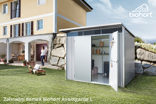 Biohort Zahradní domek AVANTGARDE A8, šedý křemen metalíza Biohort Zahradní domek AVANTGARDE A8, šedý křemen metalíza
