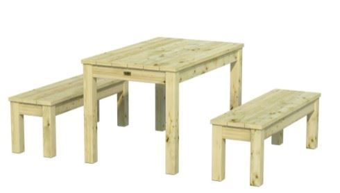 Dřevěný zahradní stůl s lavicemi PALMAKO SANNE 12 - zelená impregnace