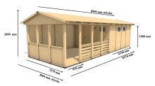 Zahradní altán Herold A3388 D Plus s boční stěnou a terasovou podlahou(12,6 + 12,6 m2) (2)