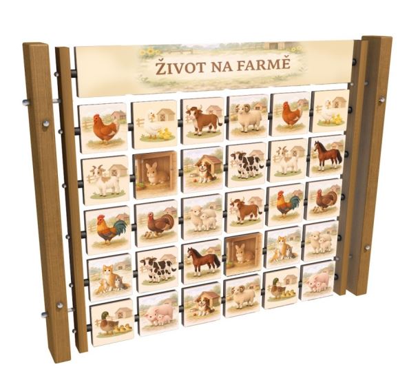 Monkeys Edukační panel Pexeso - Život na farmě