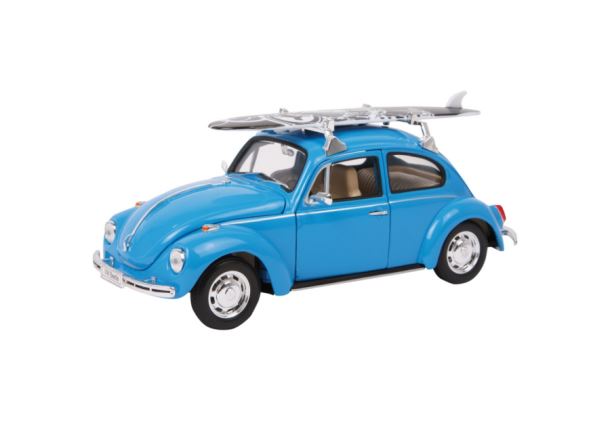 Model auta VW Beetle + surfovací prkno