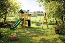 Dětské hřiště Monkey´s Home Malý pirát DOOK se zelenou skluzavkou