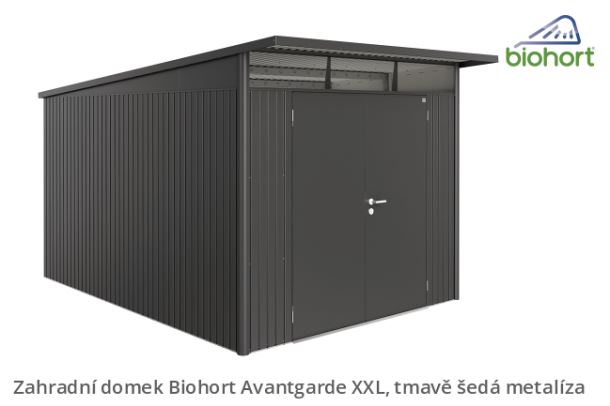 Biohort Zahradní domek AVANTGARDE A4, tmavě šedá metalíza
