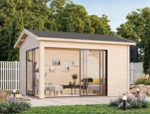 Zahradní domek Amanda 11,2 m2 s posuvnými dveřmi s dvojitým sklem