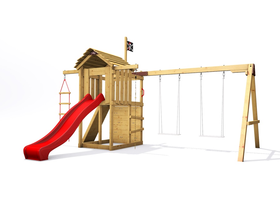 Dětské hřiště Monkey´s Home Malý pirát JIM s červenou skluzavkou ...