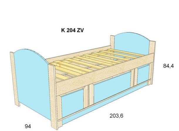 Zvýšená postel K204ZV