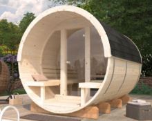 Barelová sauna Anita 1,6 + 0,7 m2 (bez kamen) - prosklenná (2)