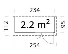 Zahradní  přístavek  Leif 2,2 m2 (2)