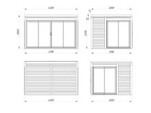 Zahradní domek Serena 12,6 m2 Set 2  s posuvnými dveřmi (3)