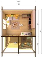 Prodej ukončen - Zahradní chata AGNETA 18,8 + 12,5 m2 (2)