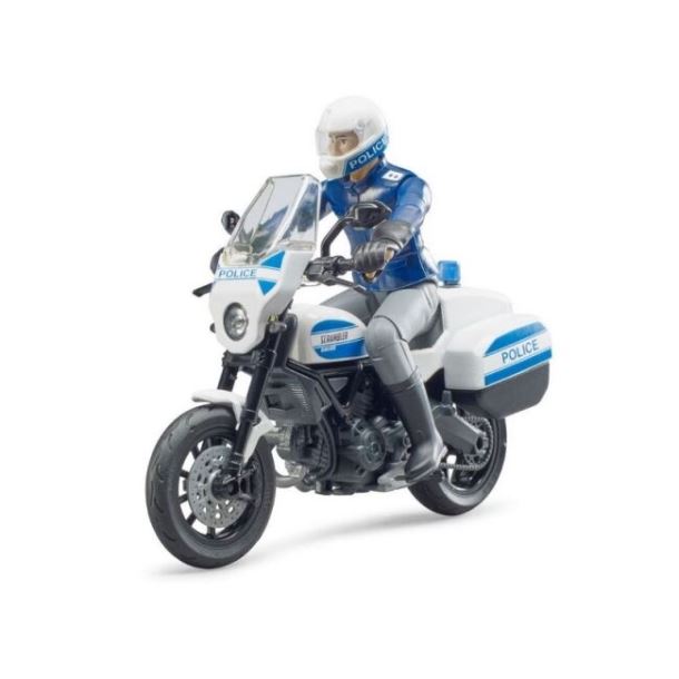BRUDER - Policejní  motocykl  Ducati  Scrambler s jezdcem