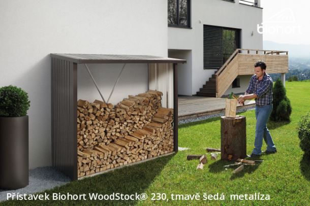 Biohort Přístavek WoodStock® 230, tmavě šedá metalíza