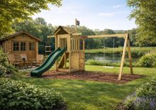 Dětské hřiště Monkey´s Home Malý pirát SAM se zelenou skluzavkou