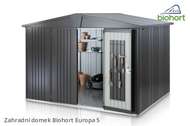Biohort Zahradní domek EUROPA 5, šedý křemen metalíza