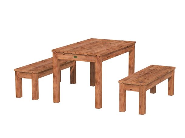 Dřevěný zahradní stůl s lavicemi PALMAKO SANNE 12 - hnědá impregnace