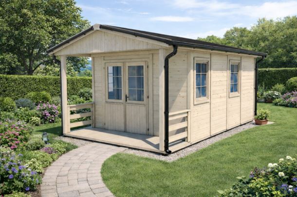 Zahradní domek HEROLD A3344 Premium s terasou (14,1+3,5 m2)