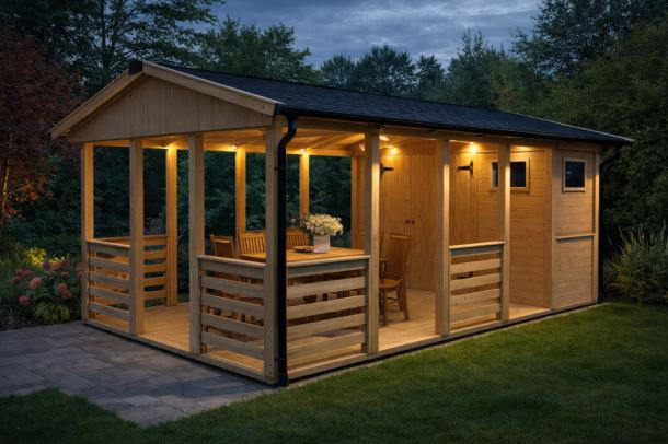 Zahradní Altán  HEROLD A3355 AA s terasovou podlahou (3,1 + 14,1  m2)