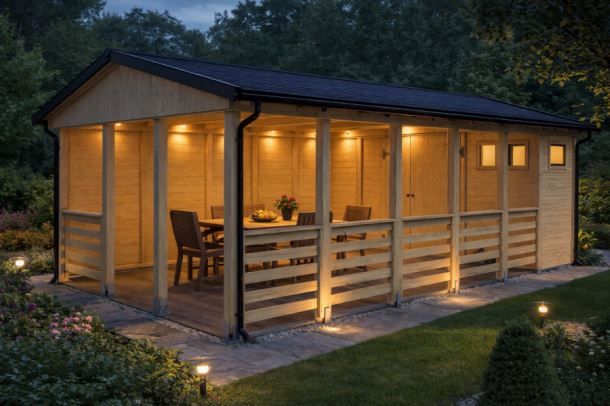 Zahradní altán Herold A3366 AAX Plus s boční stěnou (3,1 + 15,8 m2)