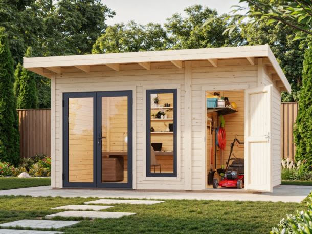 Zahradní domek Aurelia 12,4  m2 (hliníková okna a dveře)