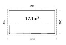 Zahradní domek Amanda 17,1 m2 s posuvnými dveřmi (2)