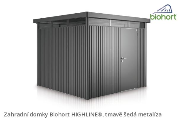 Biohort Zahradní domek HIGHLINE® H5, tmavě šedá metalíza