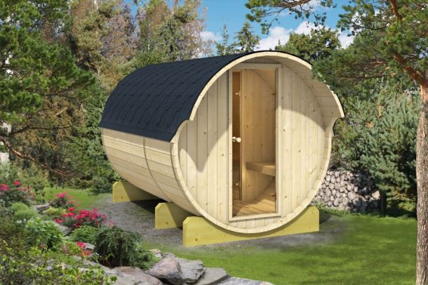 Barelová sauna 330, s kamny na dřevo