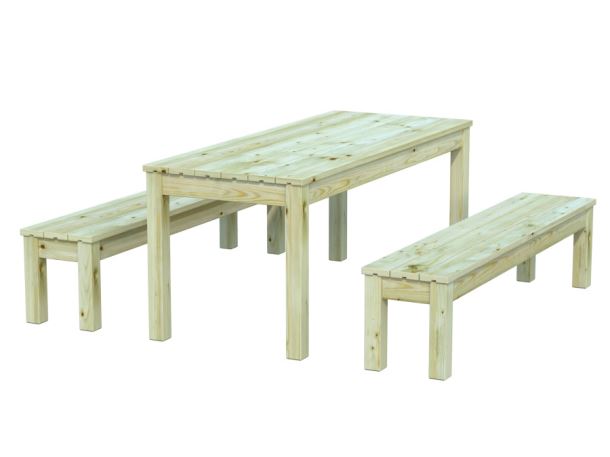 Dřevěný zahradní stůl s lavicemi PALMAKO SANNE 18 - zelená impregnace