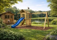 Dětské hřiště Monkey´s Home Malý pirát SAM s modrou skluzavkou