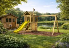 Dětské hřiště Monkey´s Home Malý pirát SAM se žlutou skluzavkou