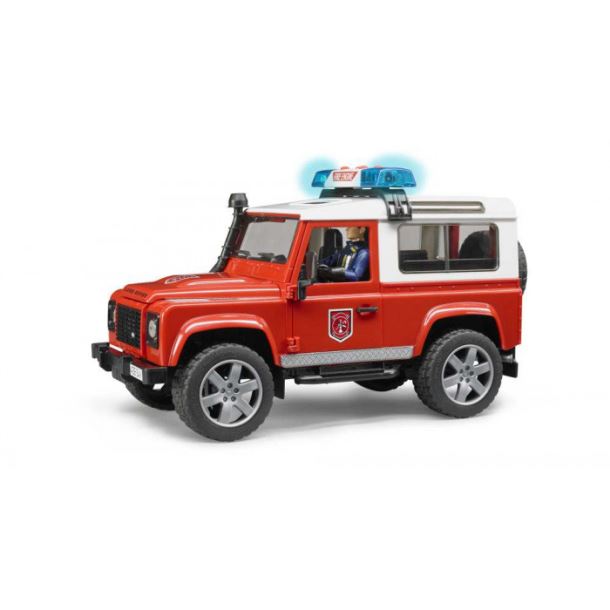 BRUDER-Hasičské auto Land Rover s figurkou