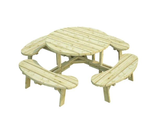 Dřevěný zahradní párty stůl s lavicemi PALMAKO OSCAR - zelená impregnace