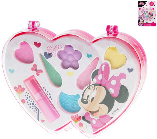 Sada krásy Minnie Mouse srdce dětský make-up oční stíny + lesky na rty šminky